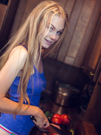 Bright eyed beauty Nancy A is in the kitchen #05