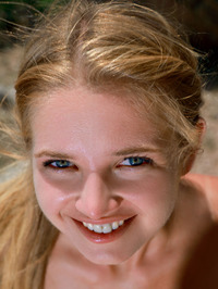 He Blue-eyed Russian Beauty Sits On The Warm Rocks With Her Thighs Apart, Enjoying The Sensation Of The Sun And Breeze Caressing #15