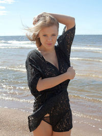 Busty Blonde Viola Posing At The Beach