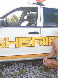 Melissa Midwest in a cop car #11