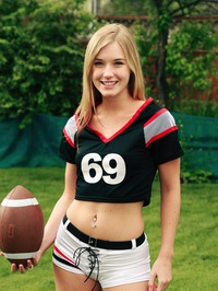 Cute Blonde Football Fan Girl Is A Real Patriots Fan #02