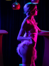Latex, pink lingerie, bold prints, leather boots #08