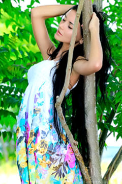 Dark Haired Nude Girl
